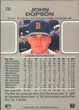 John Dopson  baseball card collectible - Main Image 2