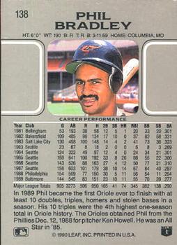 Phil Bradley  baseball card collectible - Main Image 2