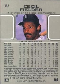 Cecil Fielder  baseball card collectible - Main Image 2