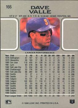 Dave Valle  baseball card collectible - Main Image 2