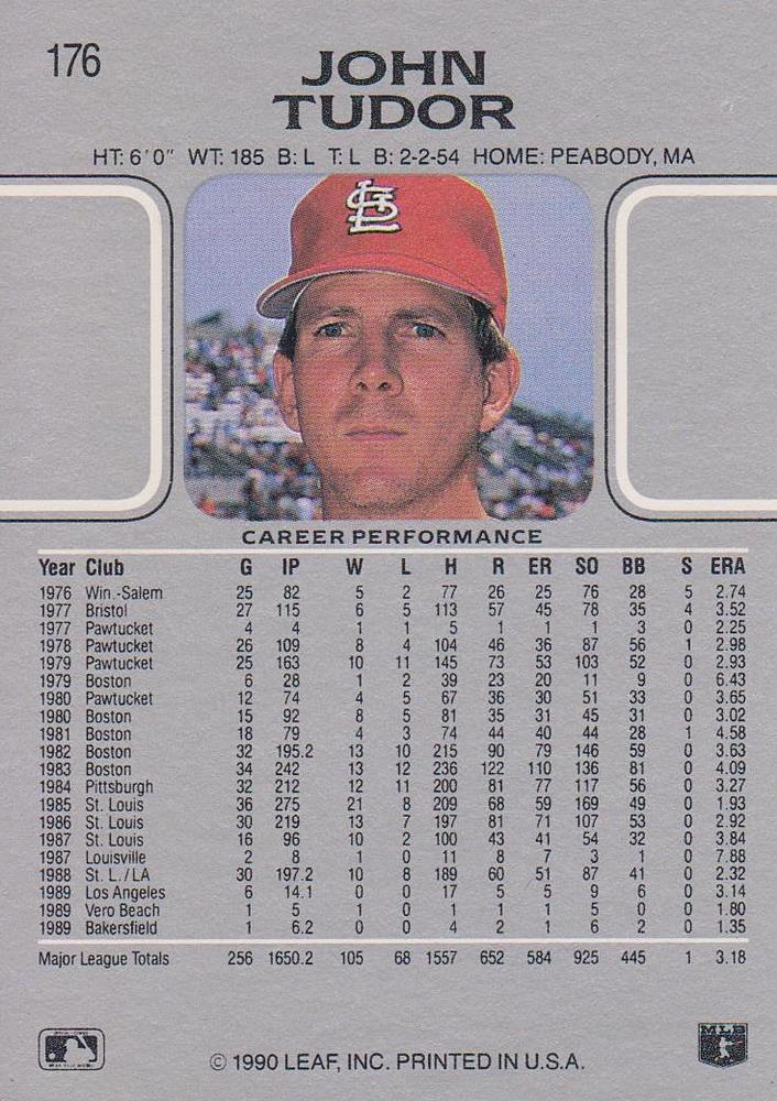 John Tudor  baseball card collectible - Main Image 2