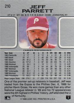 Jeff Parrett  baseball card collectible - Main Image 2