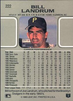Bill Landrum  baseball card collectible - Main Image 2