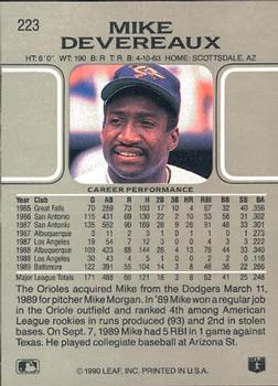 Mike Devereaux  baseball card collectible - Main Image 2