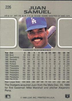 Juan Samuel  baseball card collectible - Main Image 2