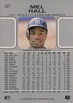 Mel Hall  baseball card collectible - Main Image 2