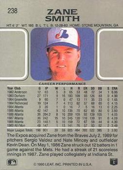 Zane Smith  baseball card collectible - Main Image 2