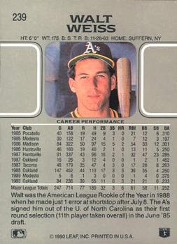 Walt Weiss  baseball card collectible - Main Image 2