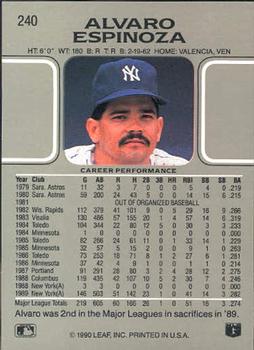 Alvaro Espinoza  baseball card collectible - Main Image 2