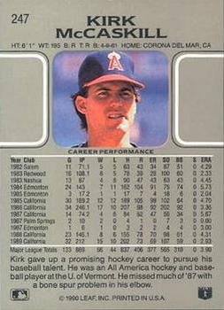 Kirk McCaskill  baseball card collectible - Main Image 2