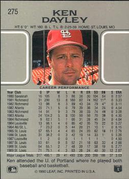 Ken Dayley  baseball card collectible - Main Image 2