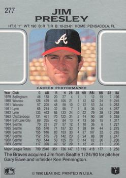 Jim Presley  baseball card collectible - Main Image 2