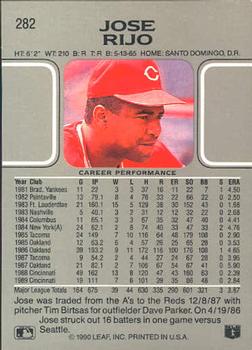 Jose Rijo  baseball card collectible - Main Image 2