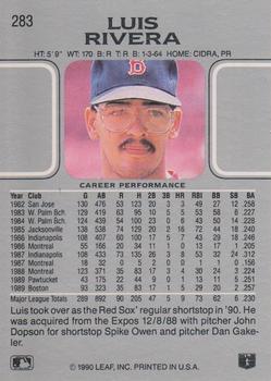 Luis Rivera  baseball card collectible - Main Image 2