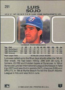 Luis Sojo  baseball card collectible - Main Image 2