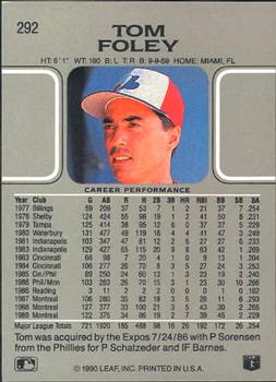 Tom Foley  baseball card collectible - Main Image 2