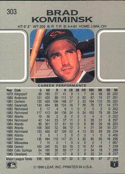 Brad Komminsk  baseball card collectible - Main Image 2