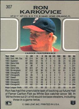 Ron Karkovice  baseball card collectible - Main Image 2