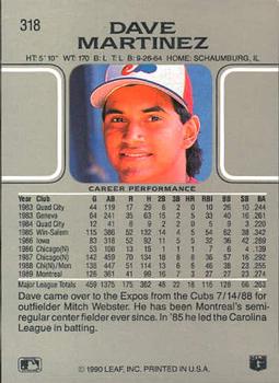 Dave Martinez  baseball card collectible - Main Image 2