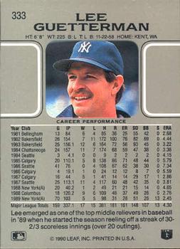 Lee Guetterman  baseball card collectible - Main Image 2