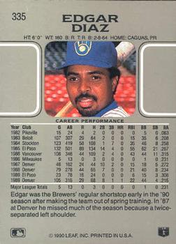 Edgar Diaz  baseball card collectible - Main Image 2