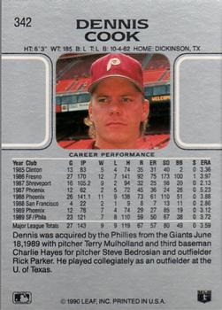 Dennis Cook  baseball card collectible - Main Image 2