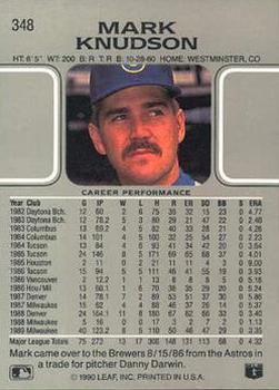 Mark Knudson  baseball card collectible - Main Image 2