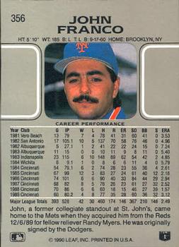 John Franco  baseball card collectible - Main Image 2