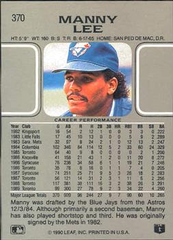 Manny Lee  baseball card collectible - Main Image 2