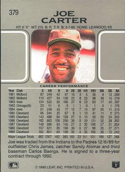 Joe Carter  baseball card collectible - Main Image 2
