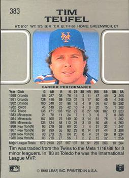 Tim Teufel  baseball card collectible - Main Image 2