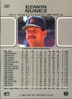 Edwin Nunez  baseball card collectible - Main Image 2