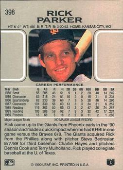 Rick Parker  baseball card collectible - Main Image 2