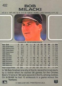 Bob Milacki  baseball card collectible - Main Image 2