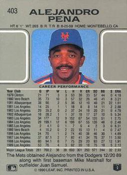 Alejandro Pena  baseball card collectible - Main Image 2