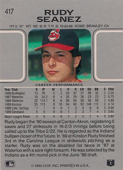 Rudy Seanez  baseball card collectible - Main Image 2