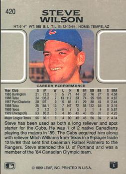 Steve Wilson  baseball card collectible - Main Image 2