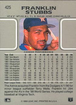 Franklin Stubbs  baseball card collectible - Main Image 2