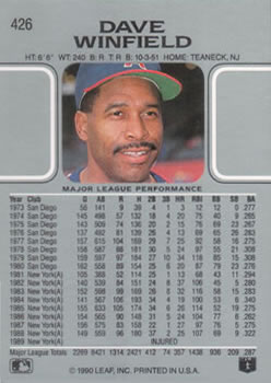 Dave Winfield  baseball card collectible - Main Image 2
