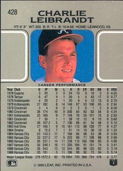 Charlie Leibrandt  baseball card collectible - Main Image 2