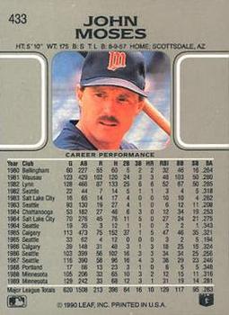 John Moses  baseball card collectible - Main Image 2