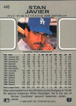 Stan Javier  baseball card collectible - Main Image 2