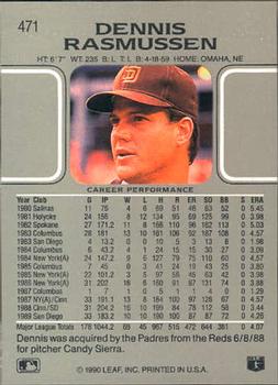 Dennis Rasmussen  baseball card collectible - Main Image 2