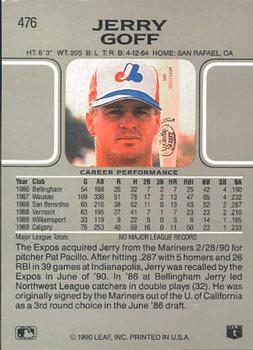 Jerry Goff  baseball card collectible - Main Image 2