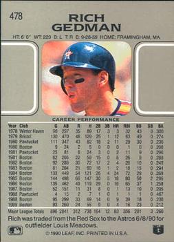 Rich Gedman  baseball card collectible - Main Image 2