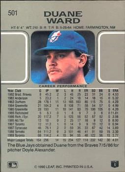 Duane Ward  baseball card collectible - Main Image 2