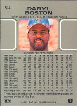 Daryl Boston  baseball card collectible - Main Image 2