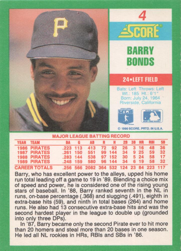 Barry Bonds  baseball card collectible - Main Image 2