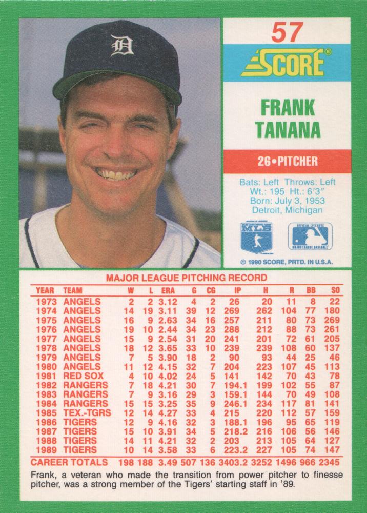 Frank Tanana  baseball card collectible - Main Image 2