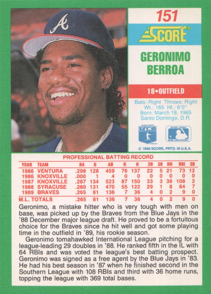 Geronimo Berroa  baseball card collectible - Main Image 2